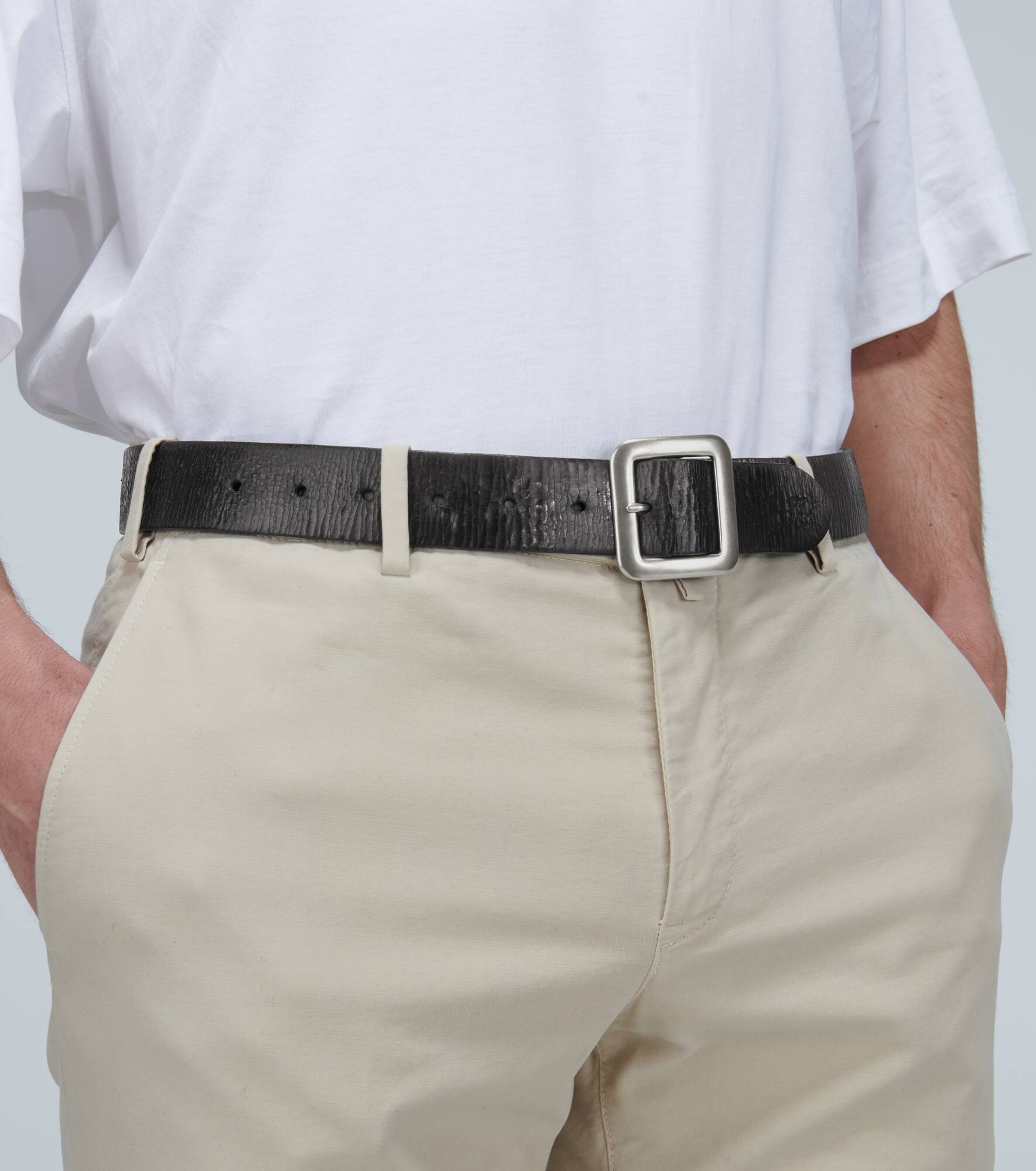 Burnished leather belt - 2