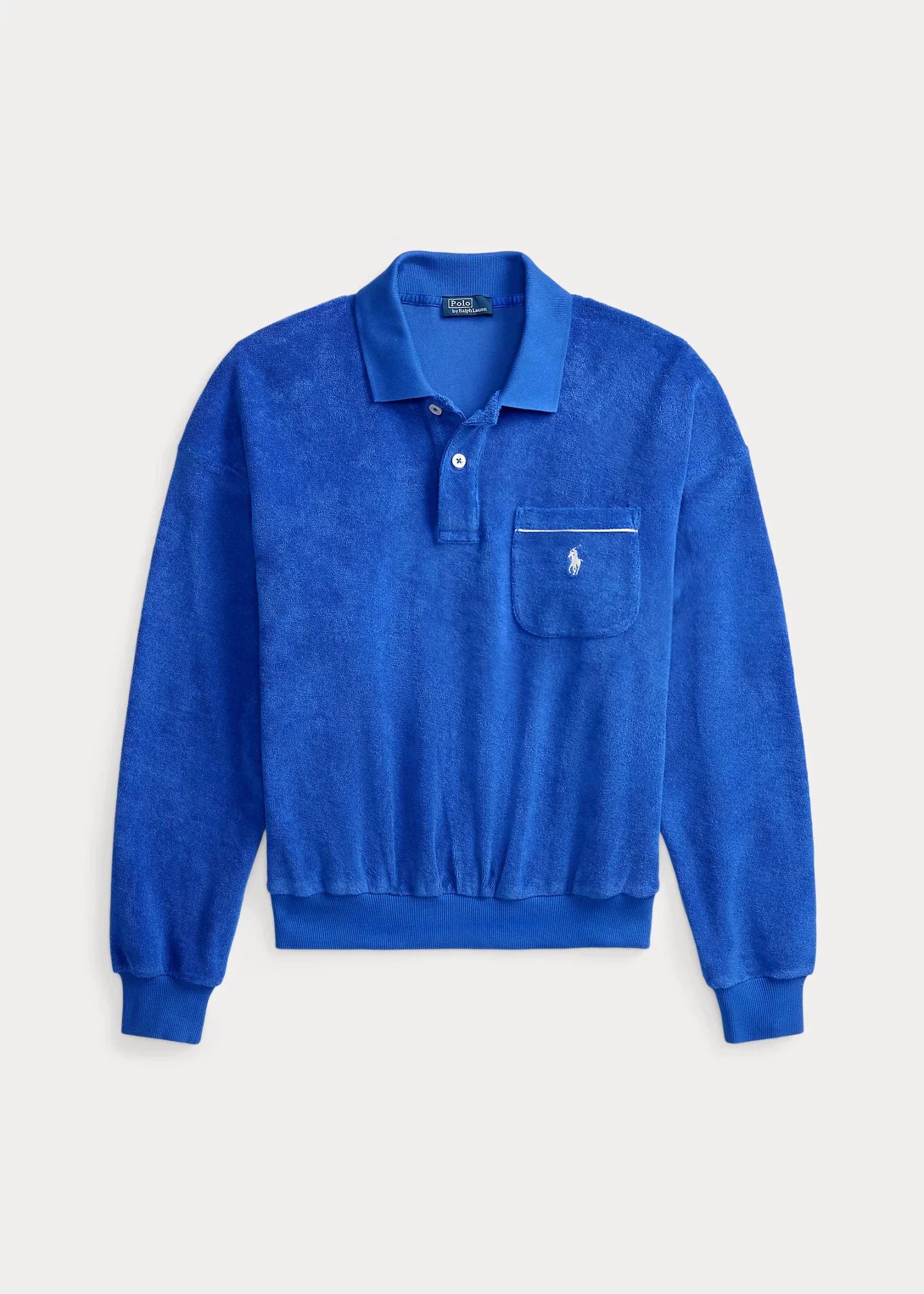 Terry Long-Sleeve Polo Shirt - 1
