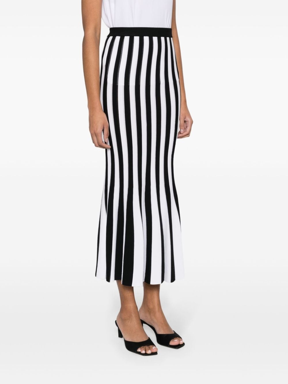 striped knitted midi skirt - 3