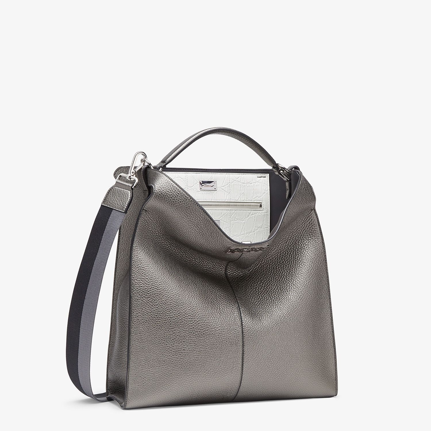 Gray leather bag - 3