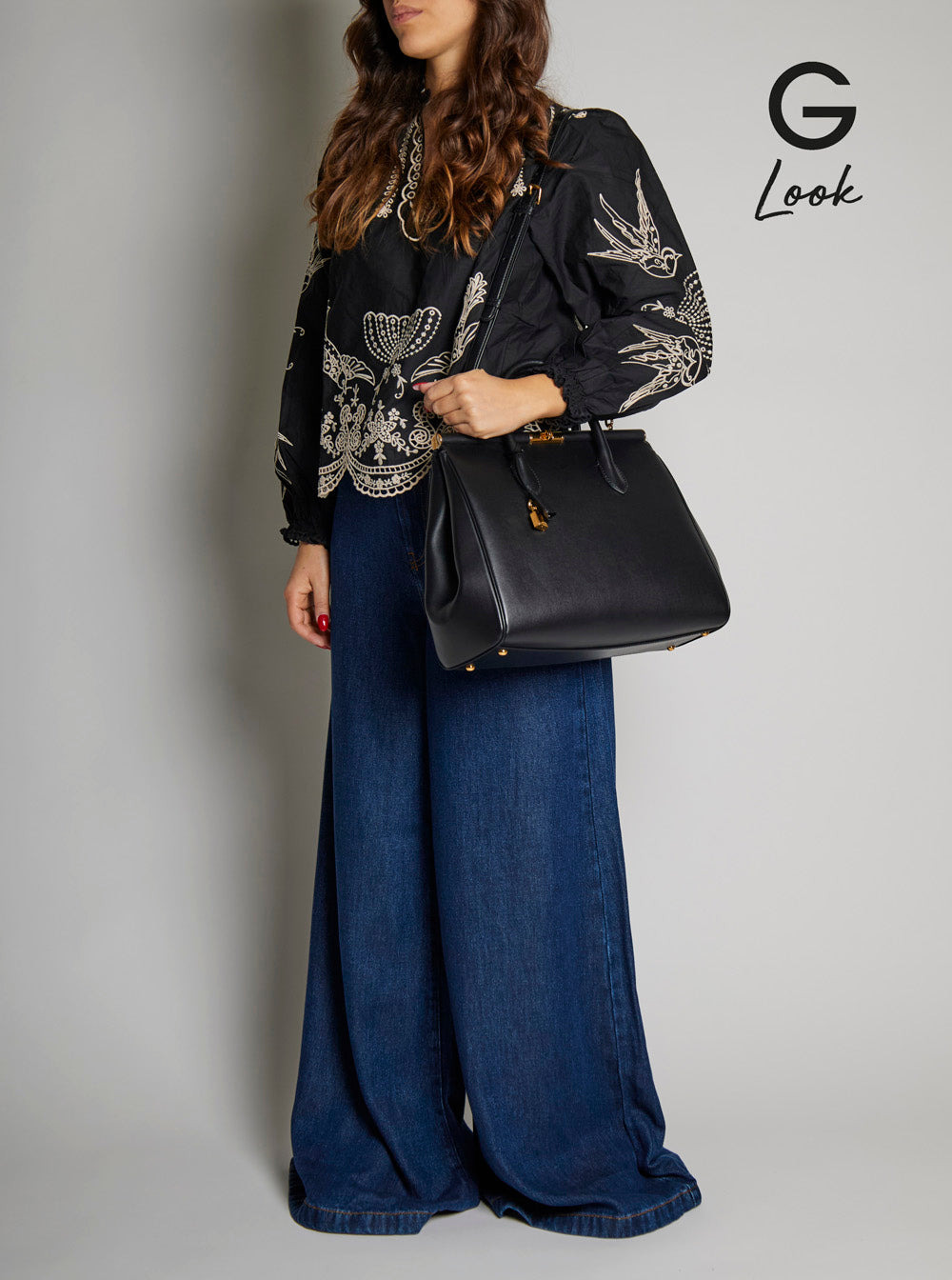 Dolce & Gabbana Women 'Marlene' Black Handbag With Padlock Detail And Logo Embossed On The Back In L - 7