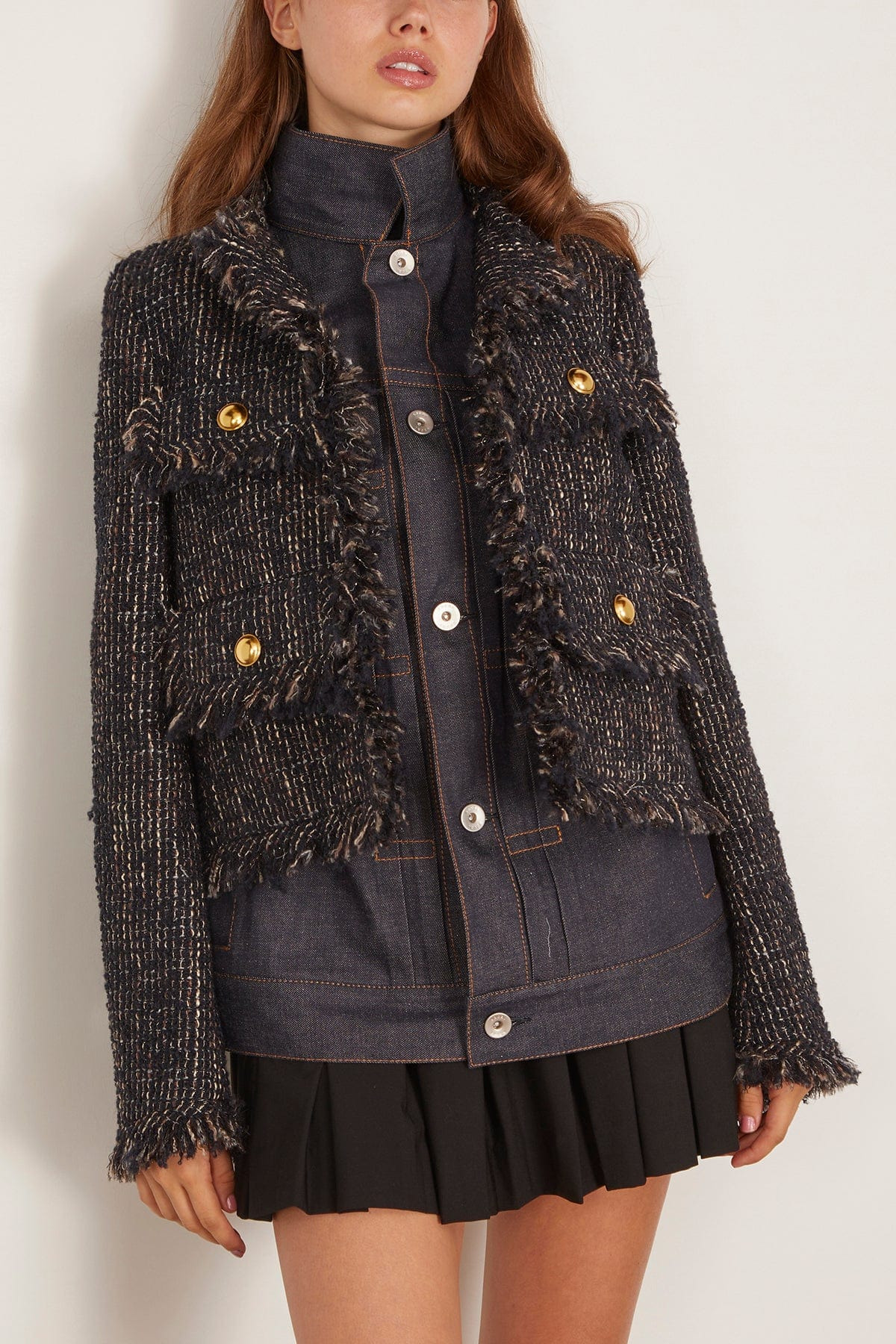 Tweed Jacket in Navy/Indigo - 3