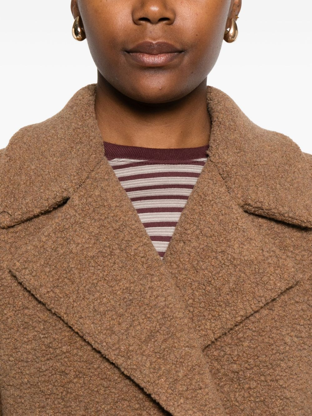 bouclé double-breasted coat - 5