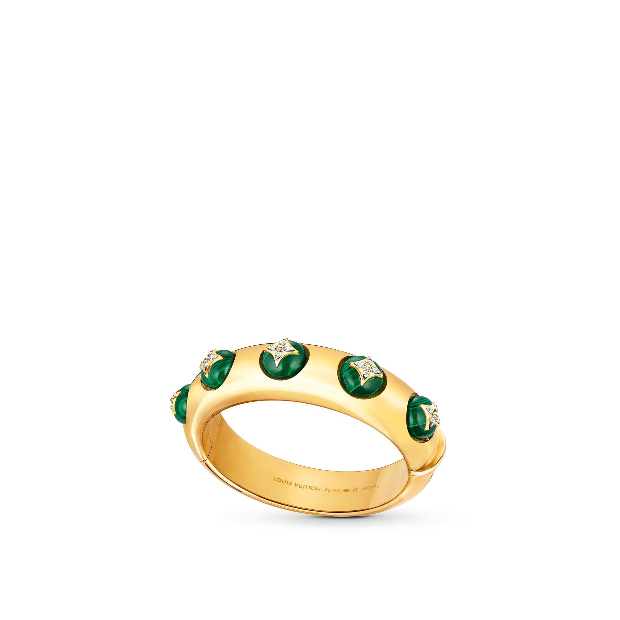 B Blossom Cuff, Yellow Gold, White Gold, Malachite And Diamonds - 1