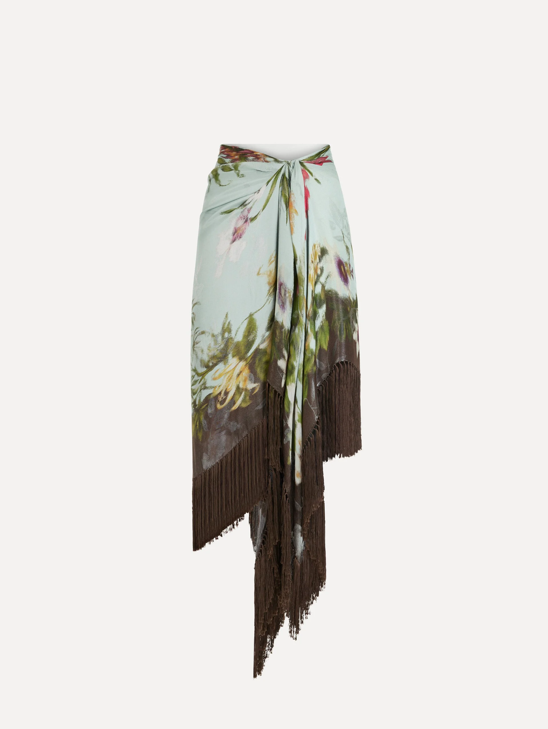 DOMINICAN MIXED-FLORAL FRINGE SKIRT - 1