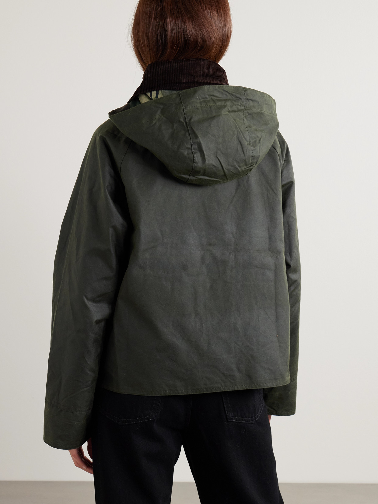 Reighton Hooded Corduroy-trimmed Waxed-cotton Jacket - 3