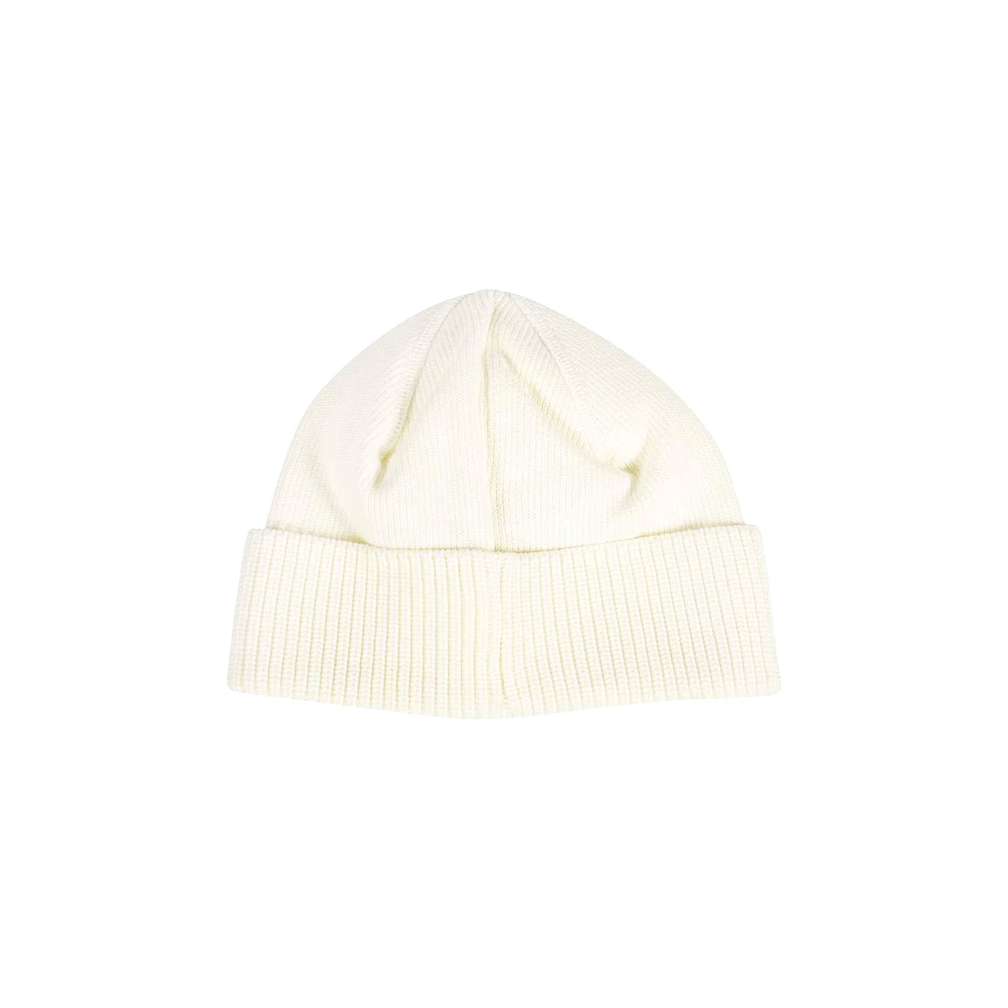 Stone Island Logo Patch Beanie 'Natural White' - 2