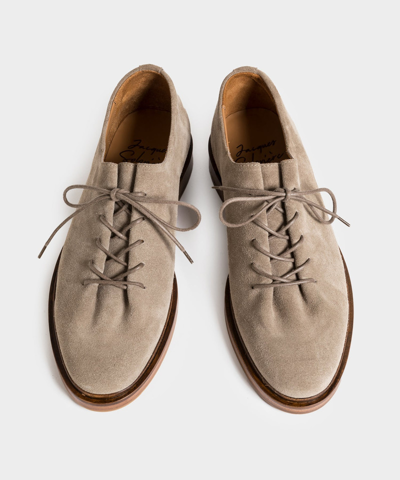 Jacques Solovière Jacques Solovière Edouard Lace-Up Dress Shoe in Beige Suede outlook