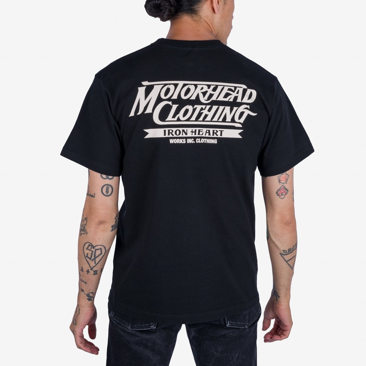 IHT-2402-BLK 7.5oz Printed Loopwheel Crew Neck T-Shirt - Black - 2
