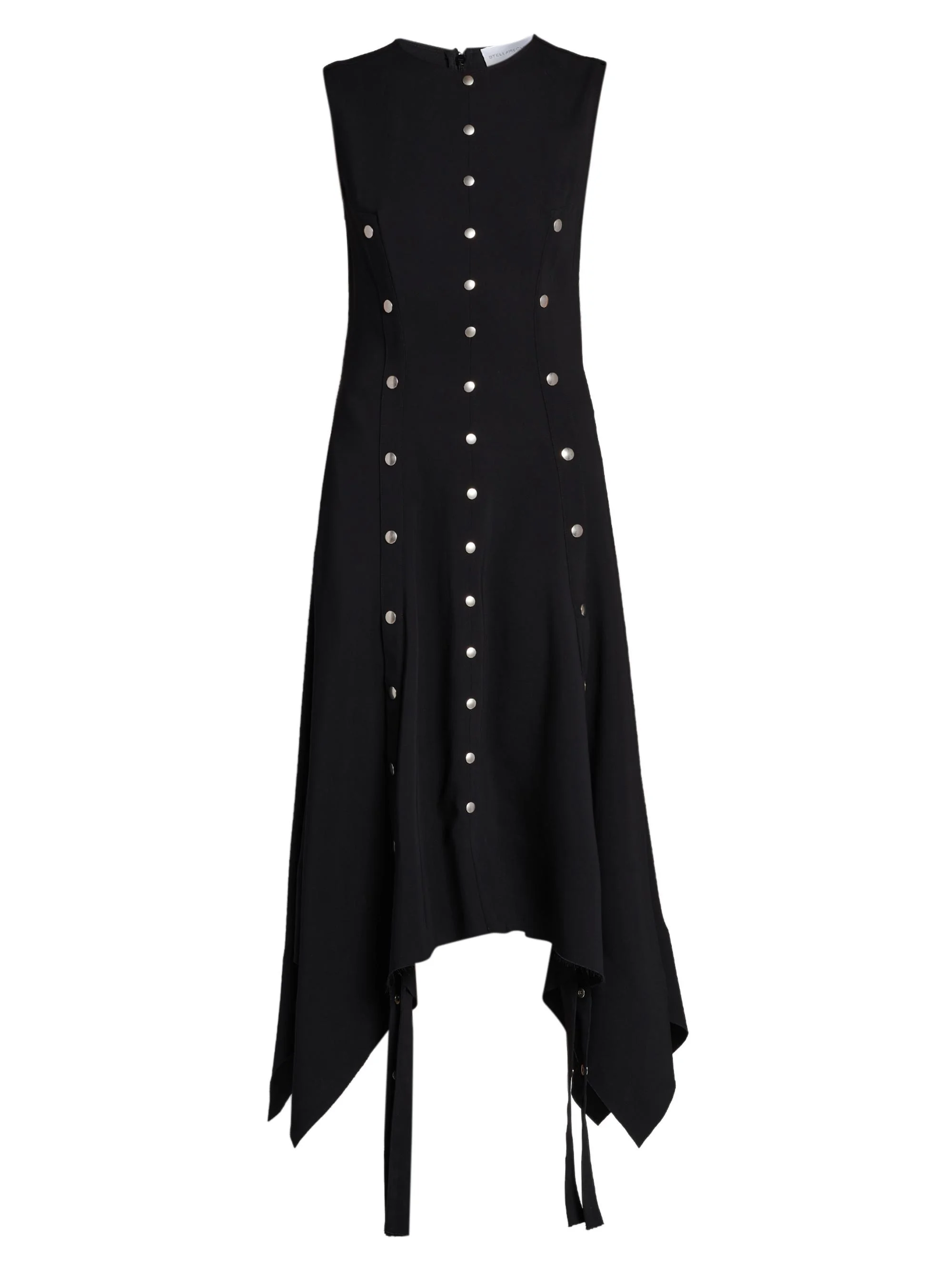 Women's Snapped Sleeveless Midi Dress - Black - 1