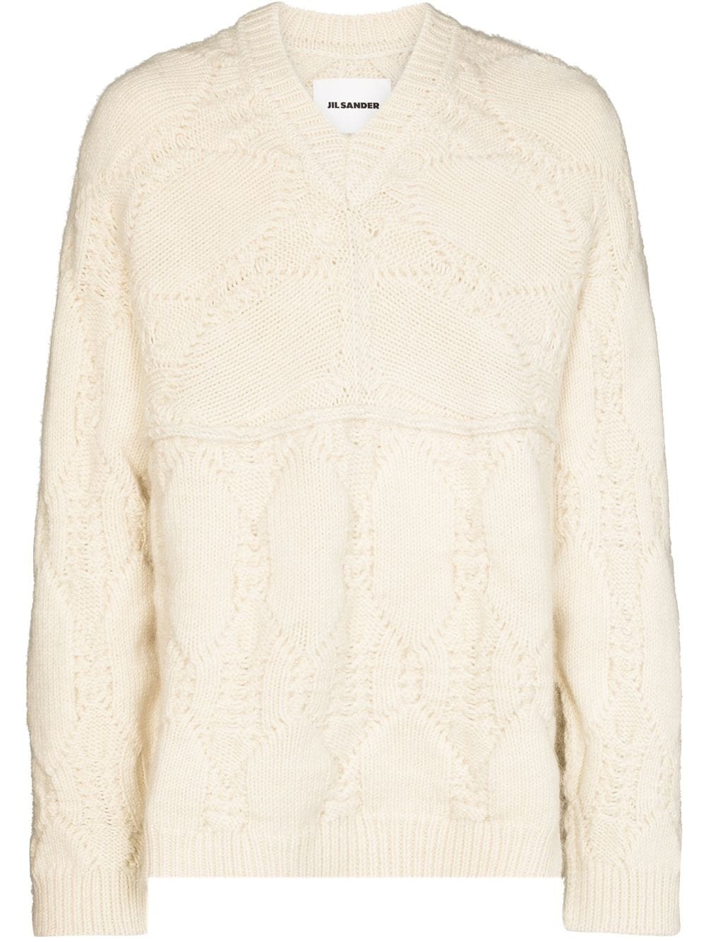 cable-knit mohair jumper - 1