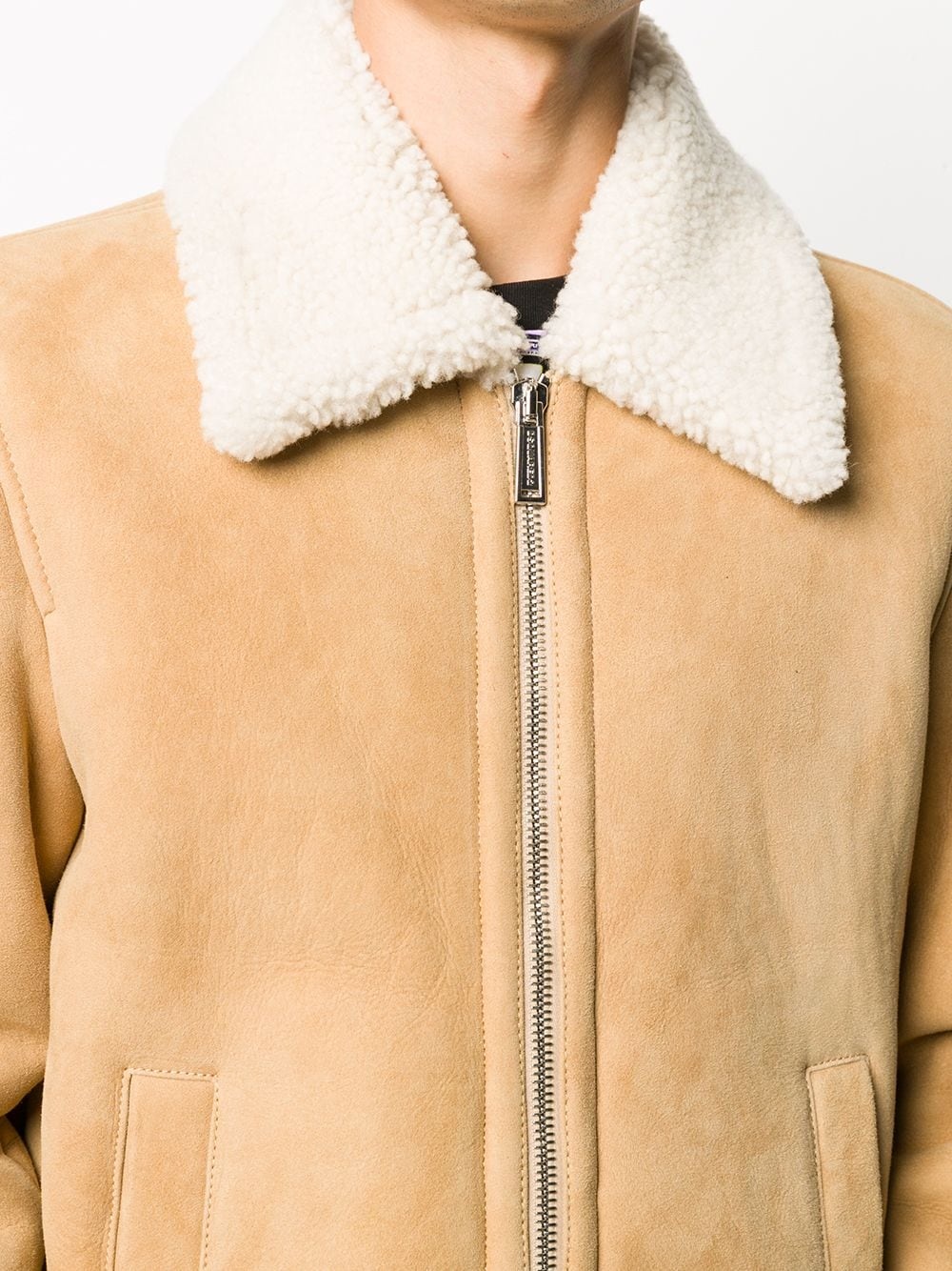 shearling zipped jacket - 5