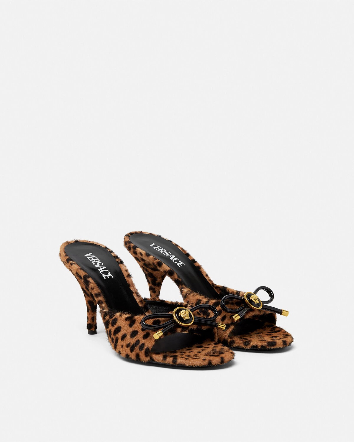 Leopard Opera Bow Mules 85 mm - 2