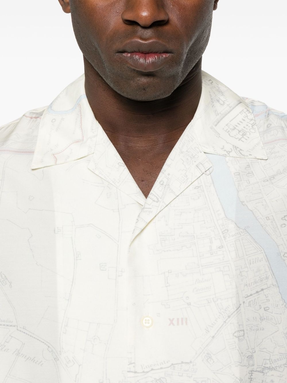 map-print short-sleeves shirt - 5