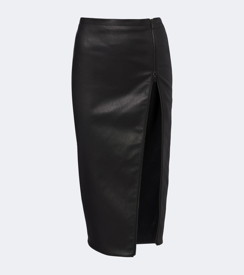 Leather midi skirt 1