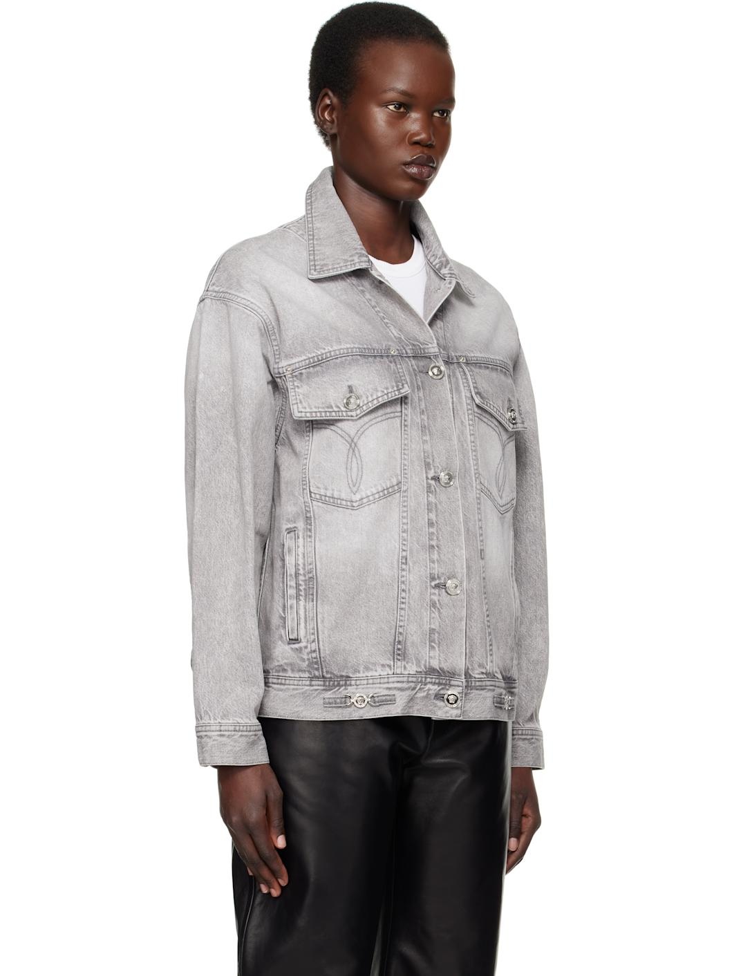 Gray Oversized Denim Jacket - 2