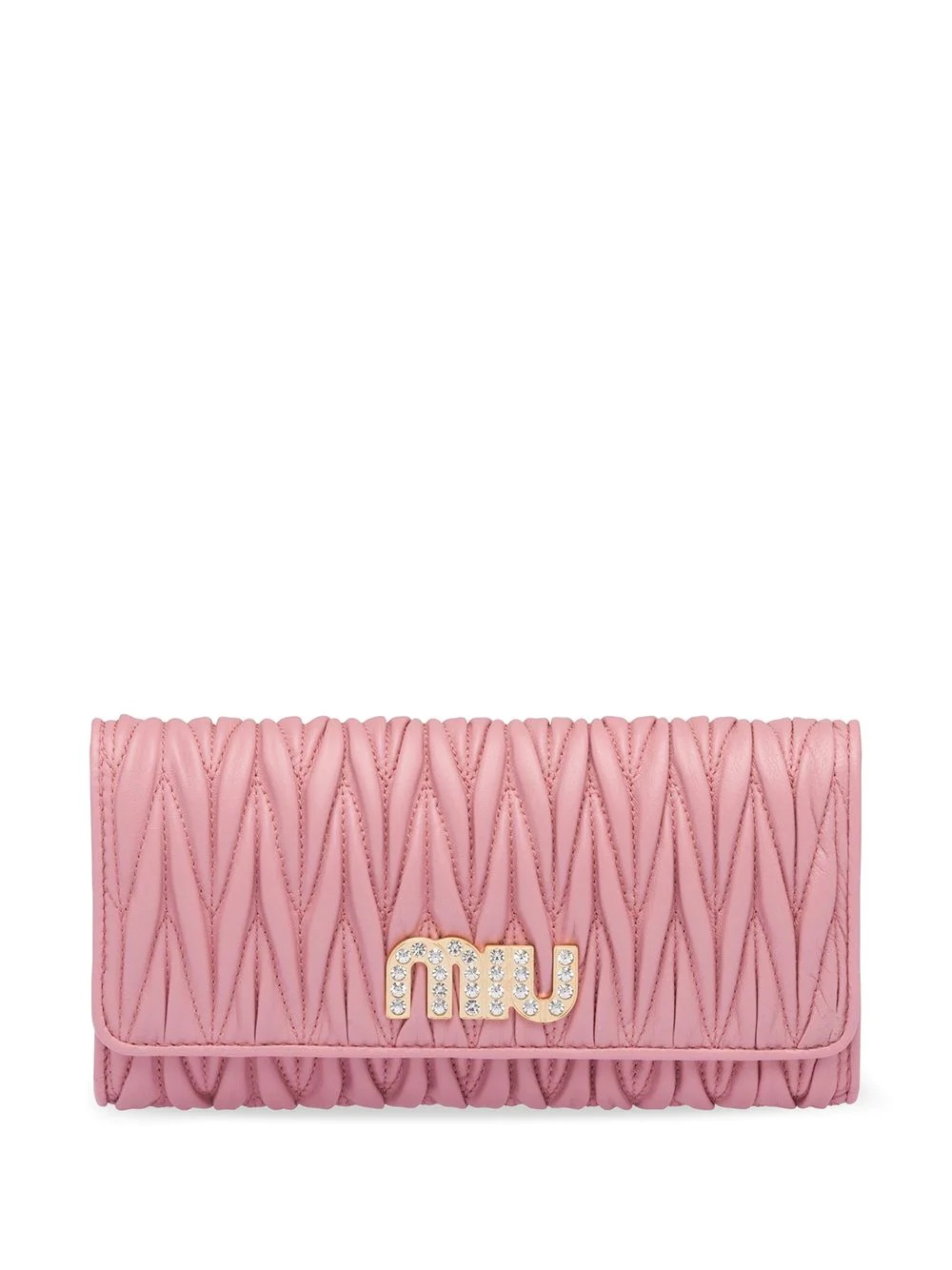 matelassé leather flap wallet - 1