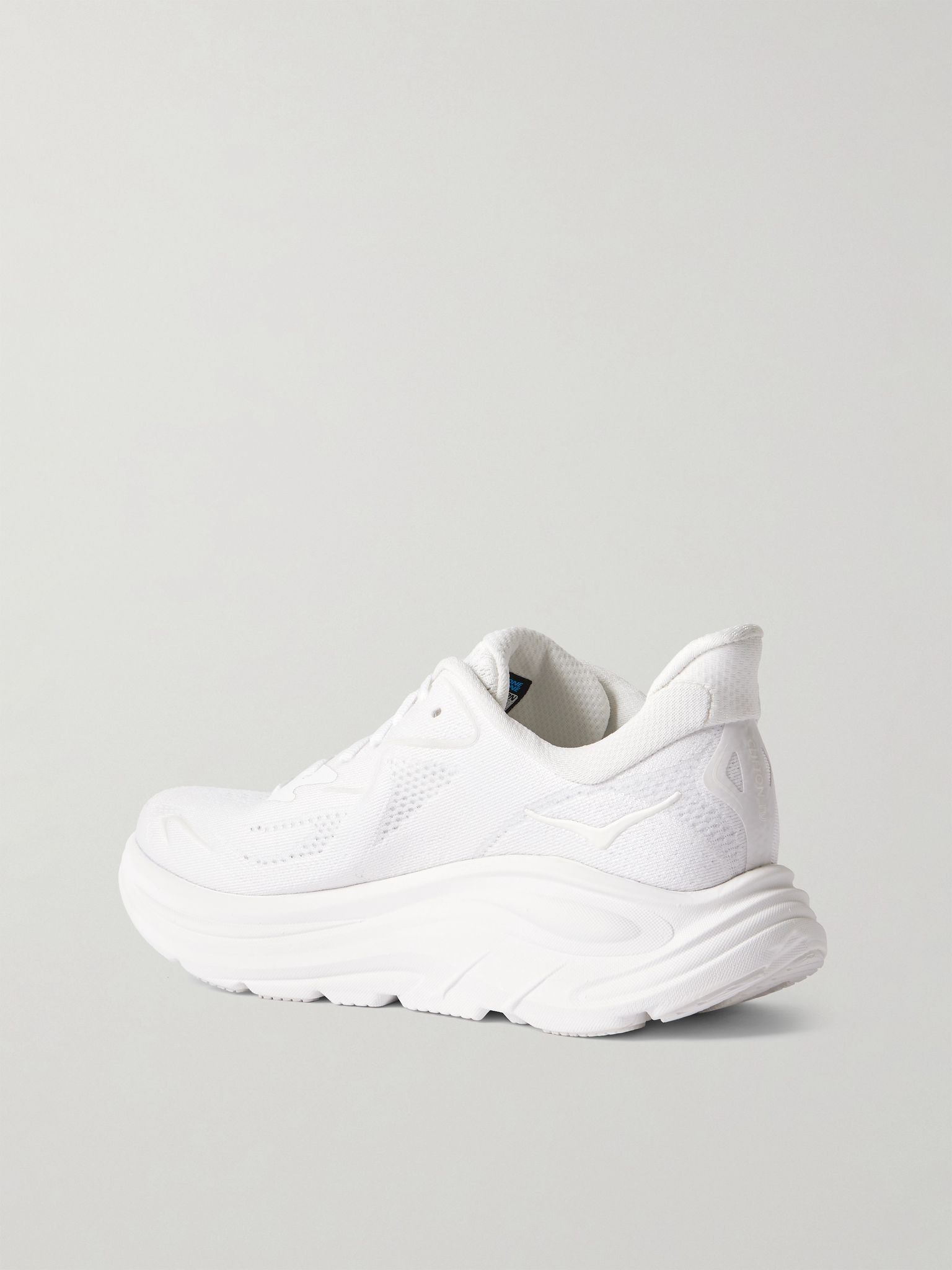 Clifton 10 Rubber-Trimmed Jacquard Running Sneakers White - 4