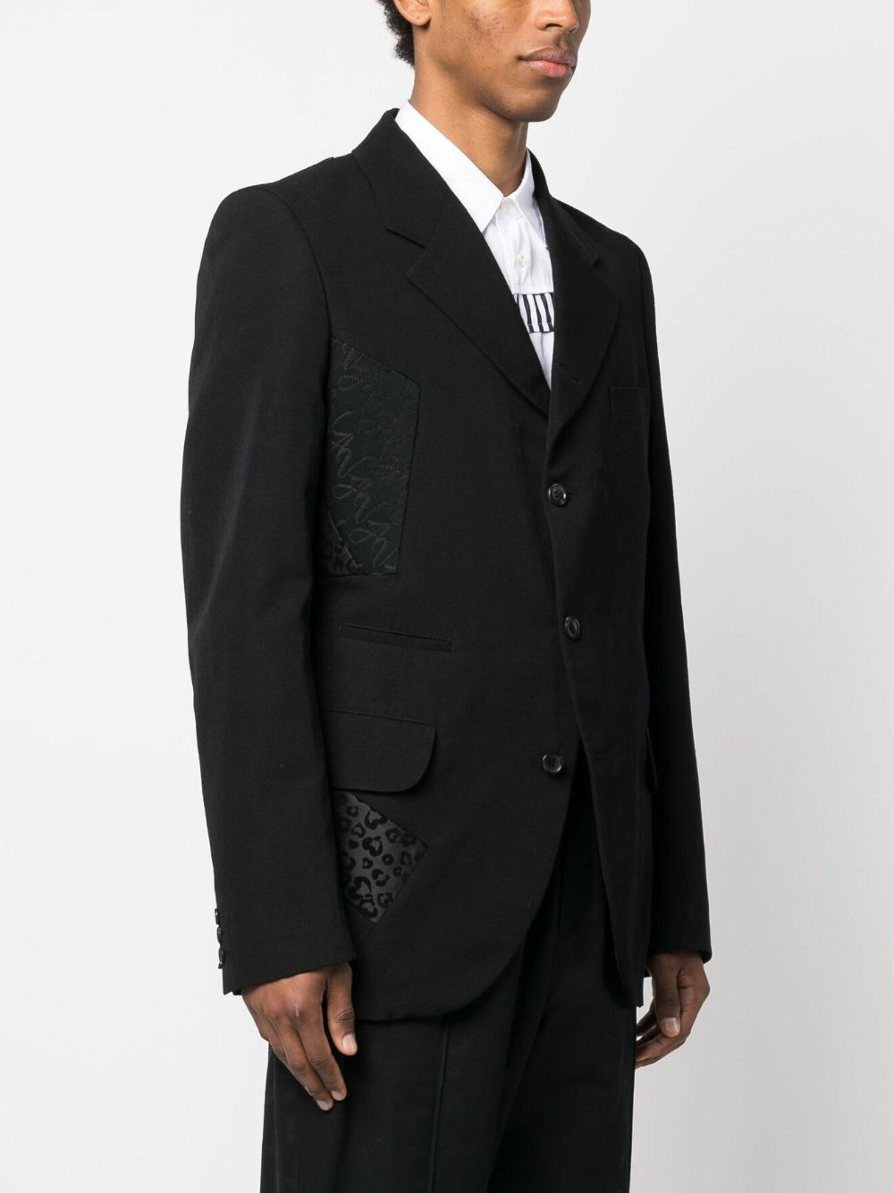 panelled single-breasted blazer - 3