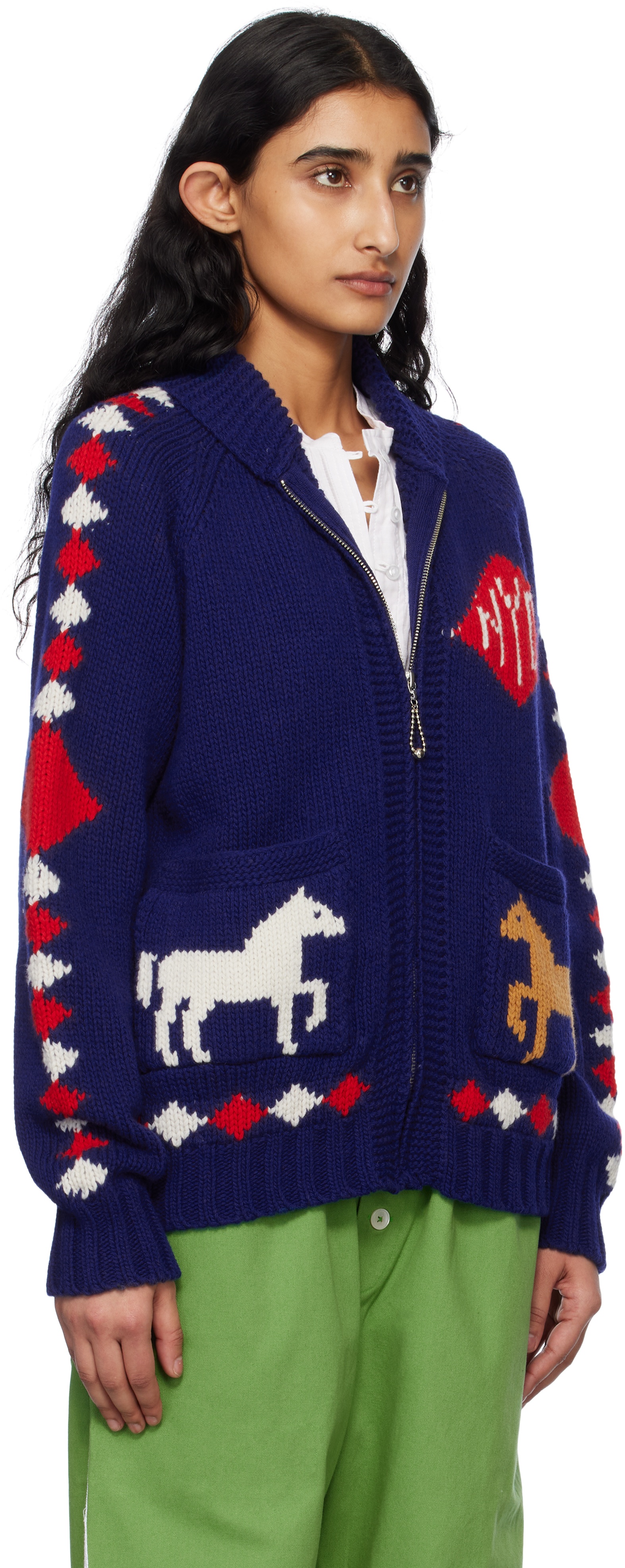 Navy Diamond Corral Cardigan - 2