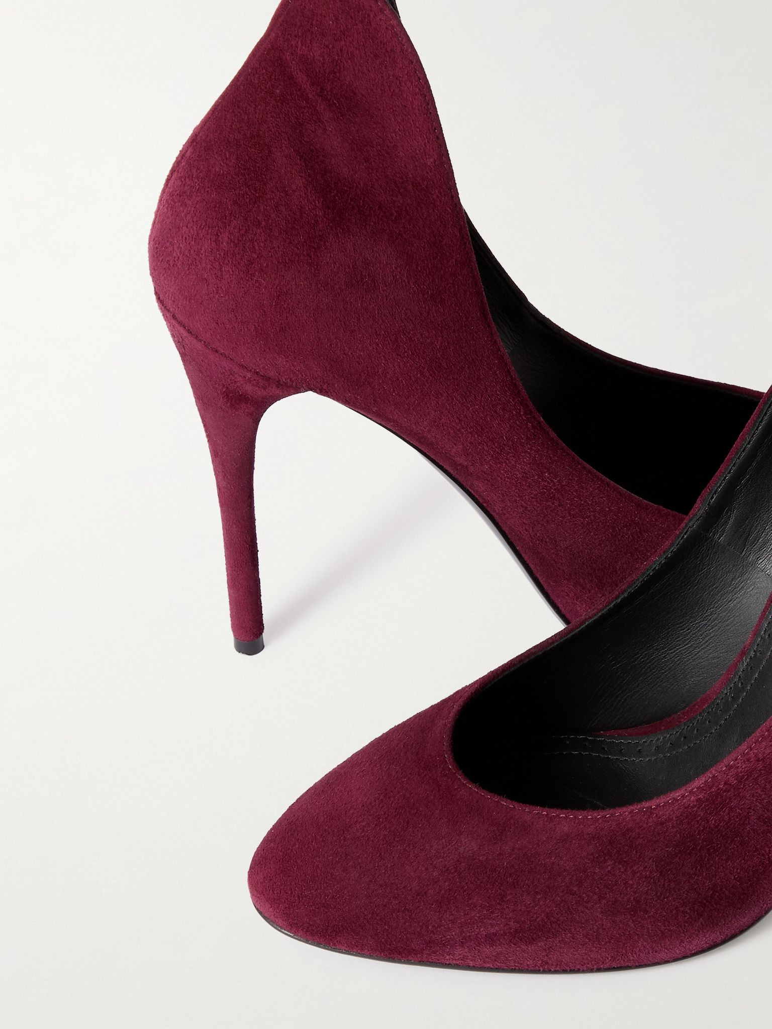 Suede pumps Burgundy - 4