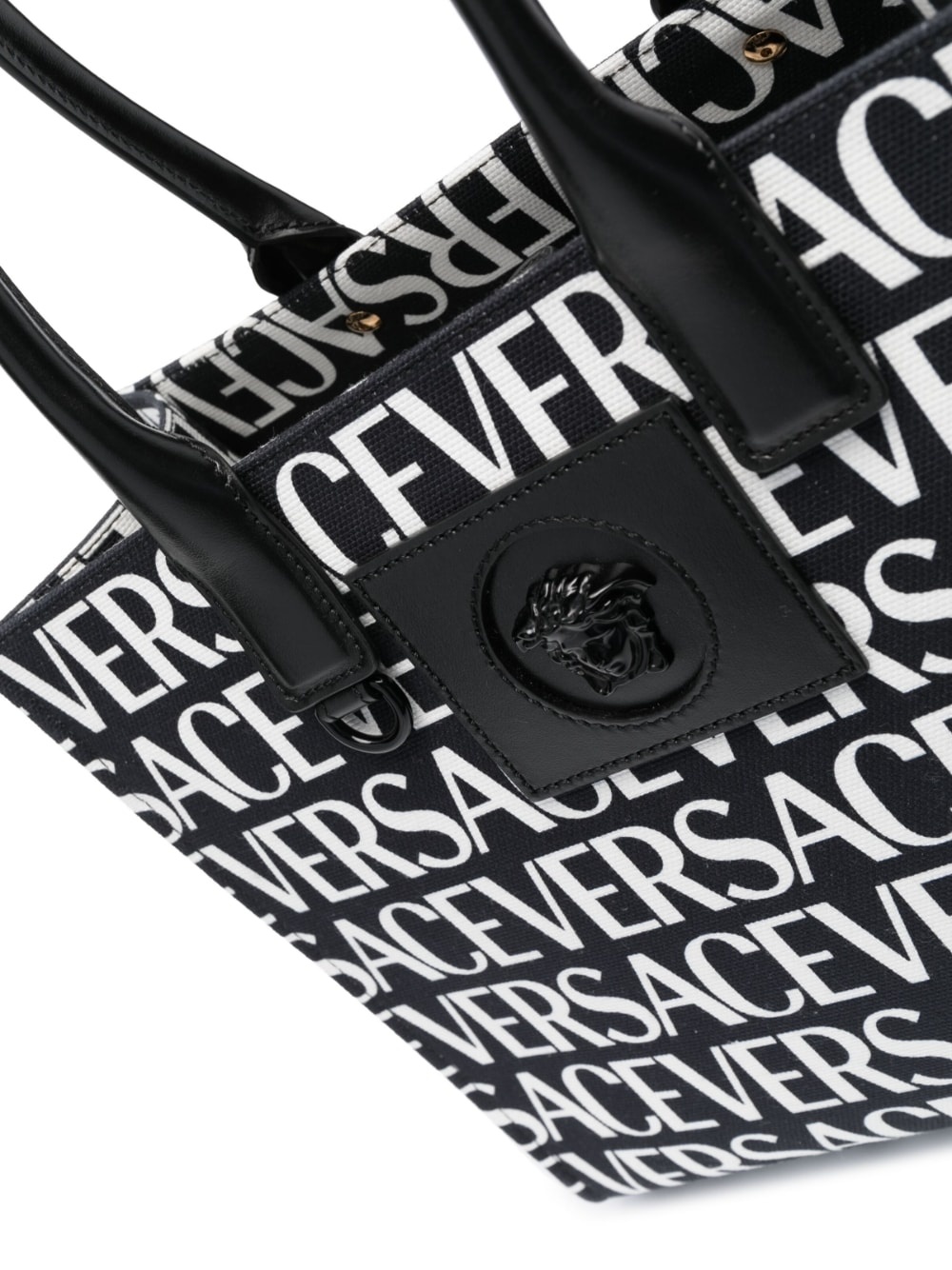 Versace All-Over Logo Small Tote Bag