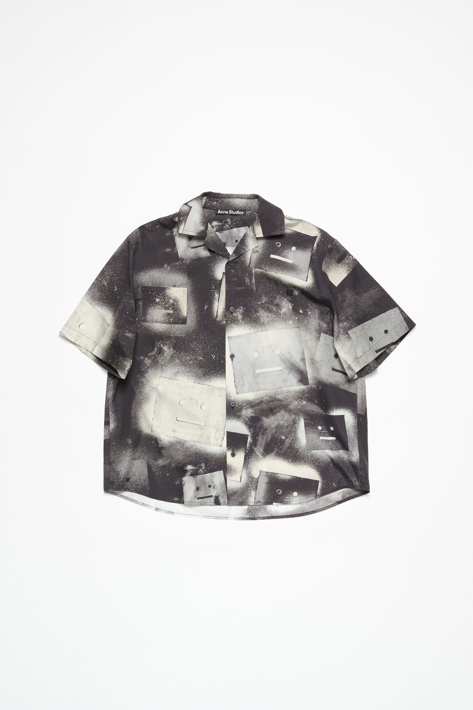 Printed button-up shirt - Black/white - 6