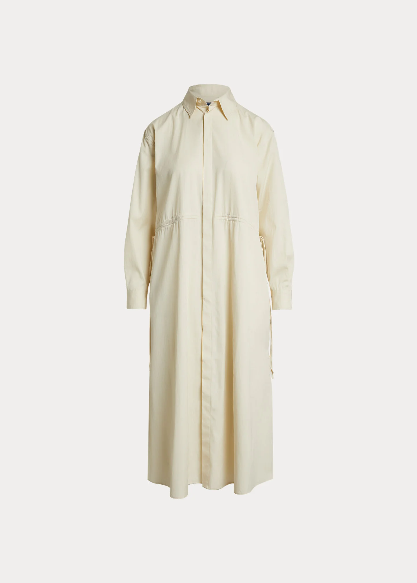 Cotton Drawcord Shirtdress - 1