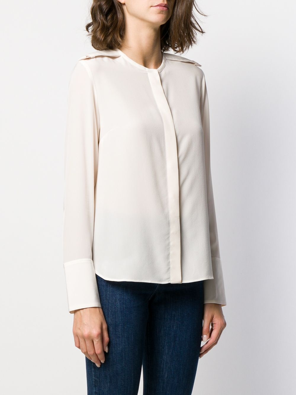 epaulette long-sleeve blouse - 3