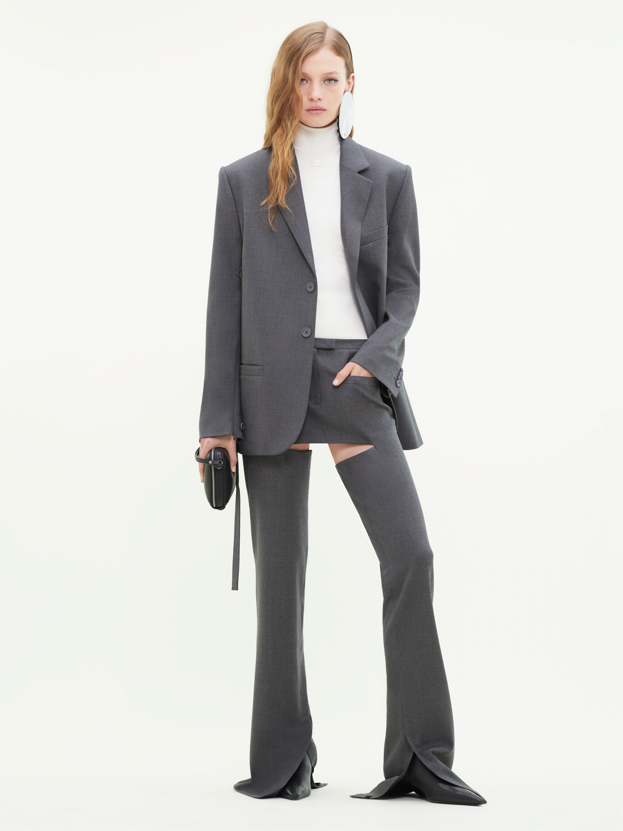 STRAP WOOL TAILORED JACKET - 2