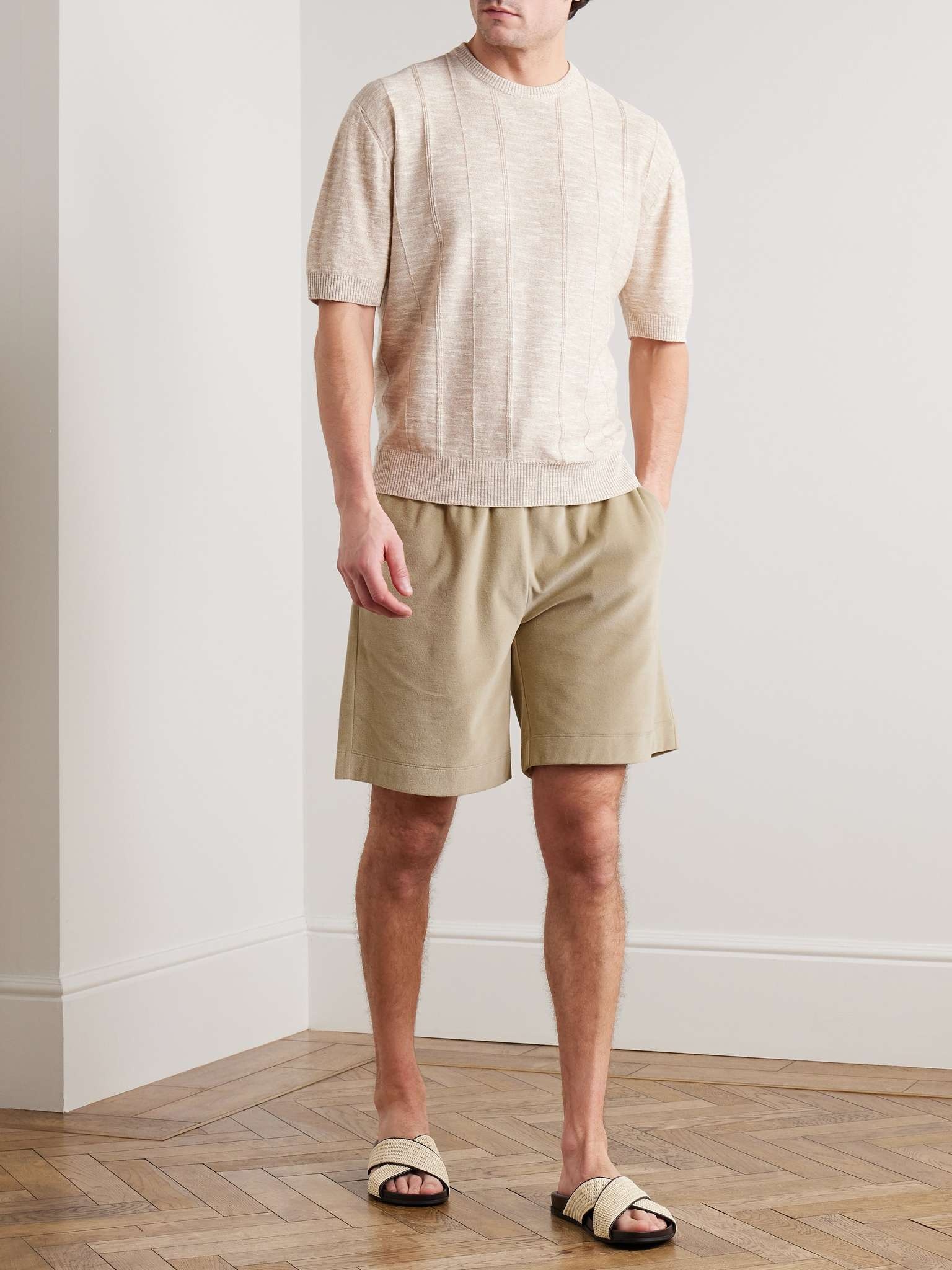 Straight-Leg Cotton and Silk-Blend Chenille Drawstring Bermuda Shorts - 2