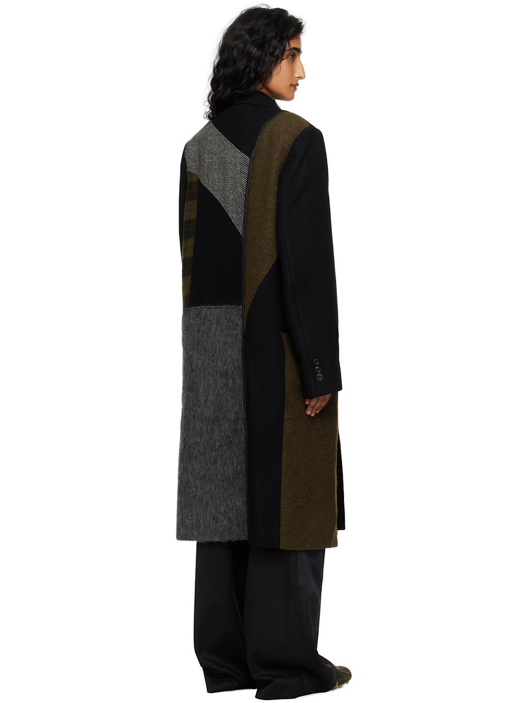 Multicolor Patchwork Wool Coat - 3