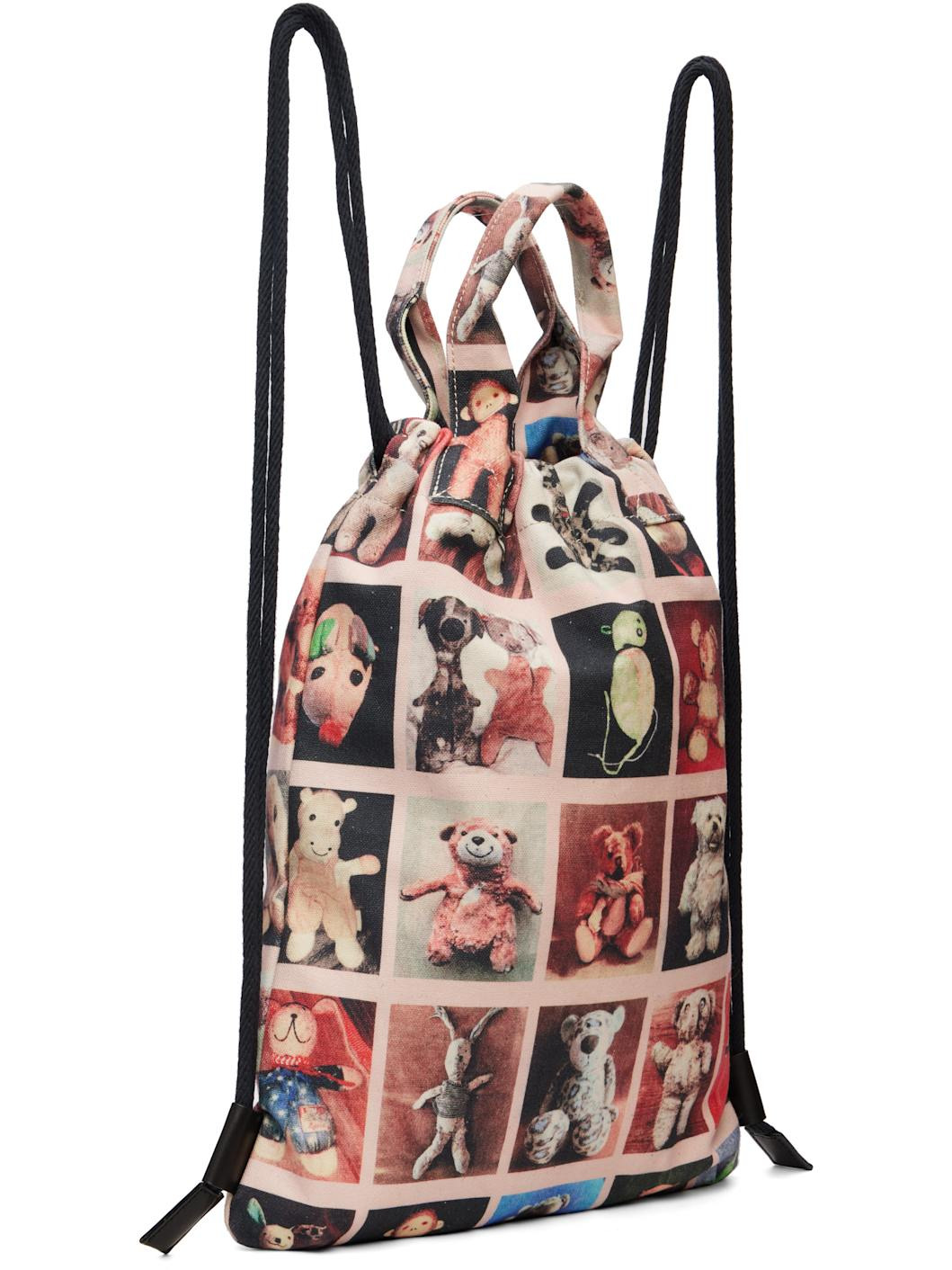 Multicolor Canvas Teddies Pippa Drawstring Backpack - 3