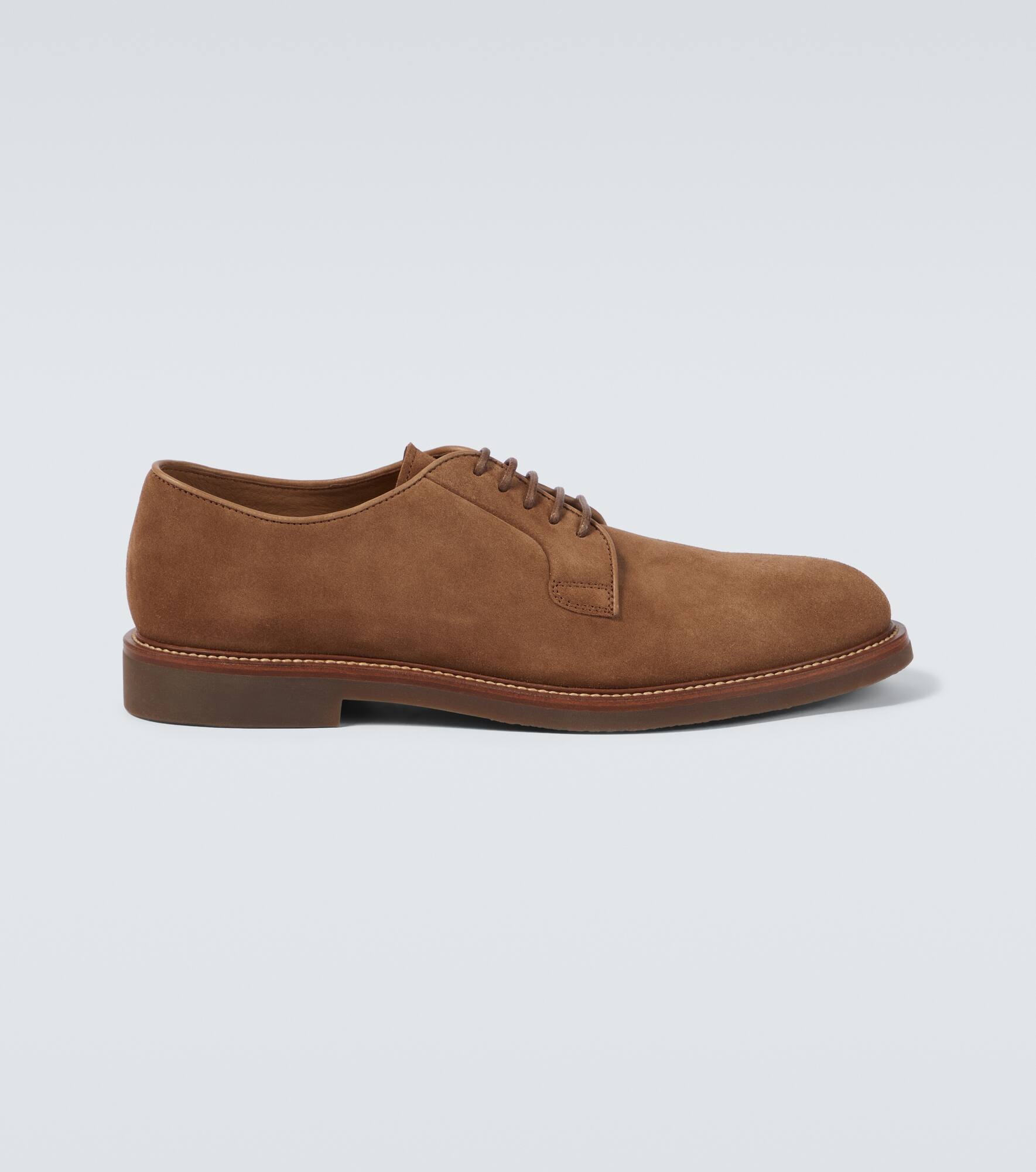 Lace-up leather Derby shoes - 1