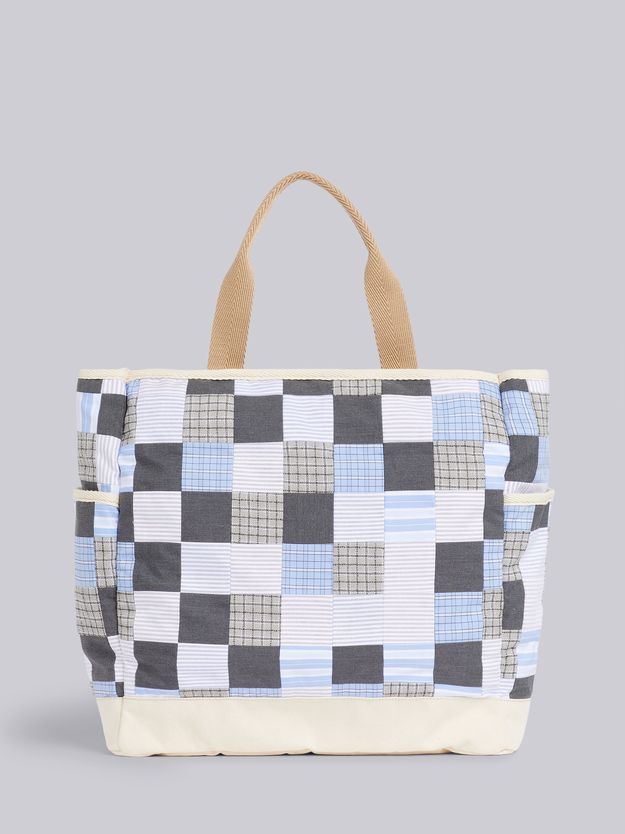 Medium Grey Cotton Patchwork Garden Tote - 4