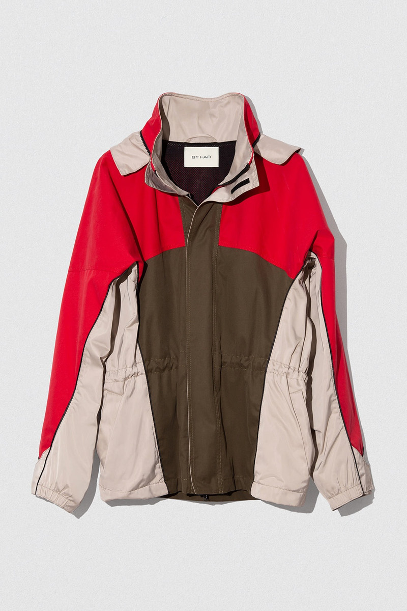 YAKA JACKET KHAKI-RED WR COTTON AND NYLON 1