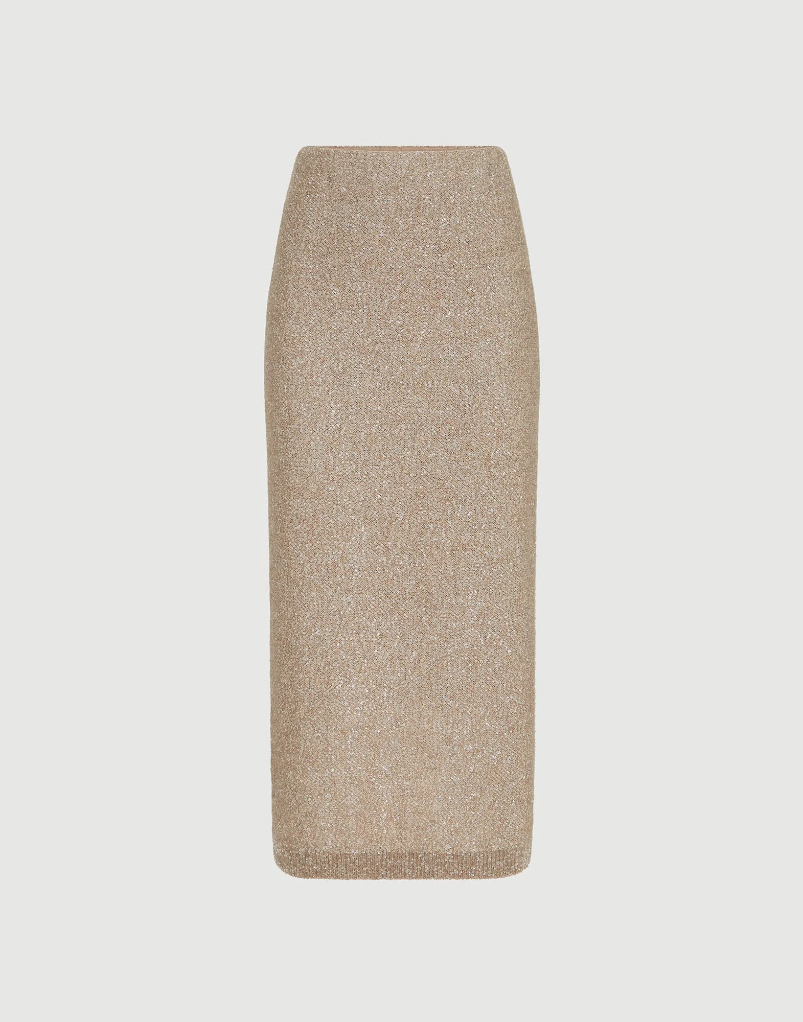 Mohair and wool dazzling texture knit skirt with monili - 1