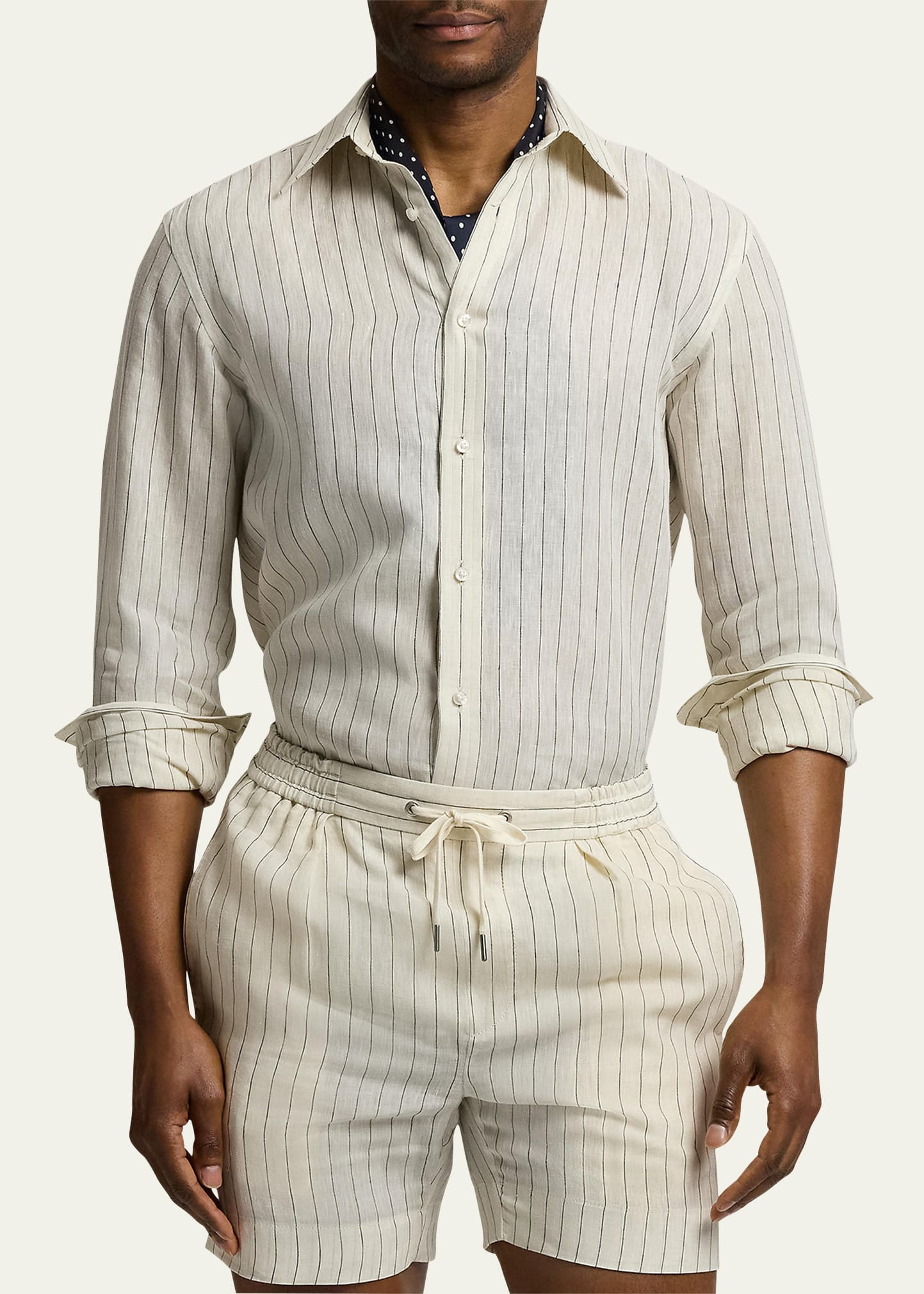 Men's Harrison Linen Thin Stripe Sport Shirt - 4