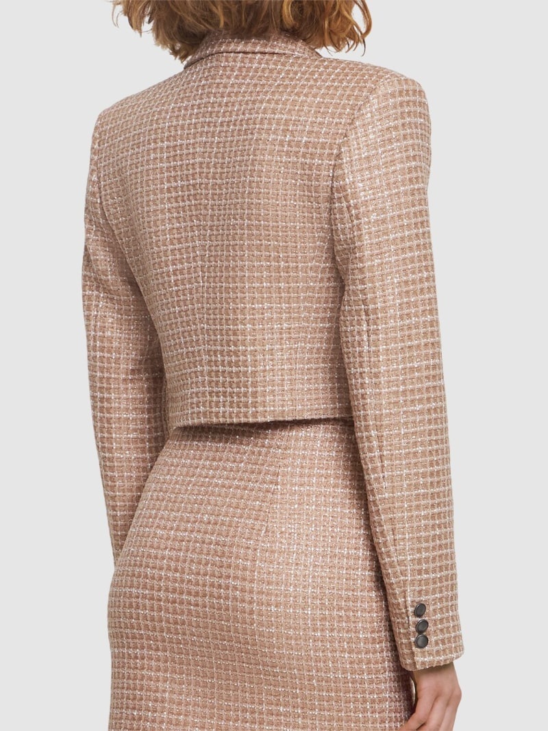 Sequined tweed cropped boxy jacket - 3