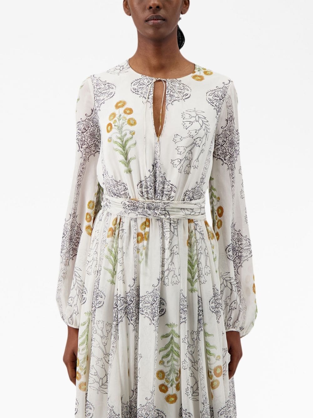 floral-print silk maxi dress - 5