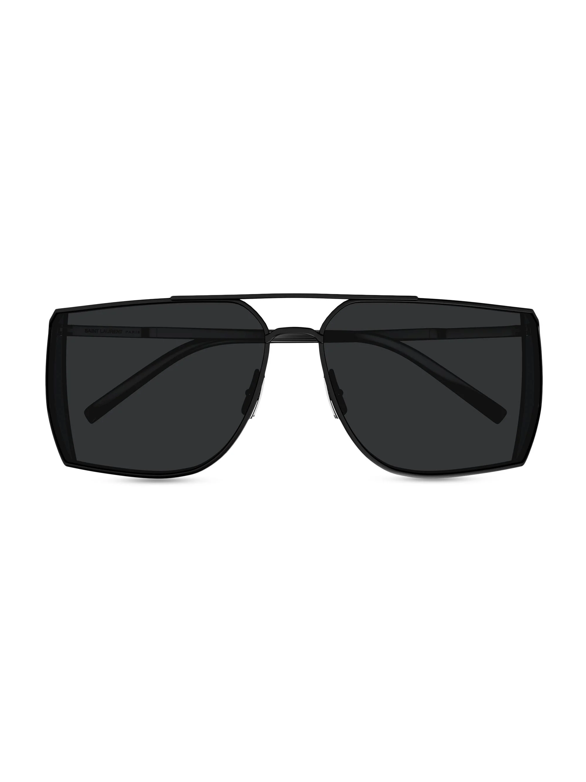 Men's Fashion Metal SL 750 Rectangular Sunglasses - Black - 1