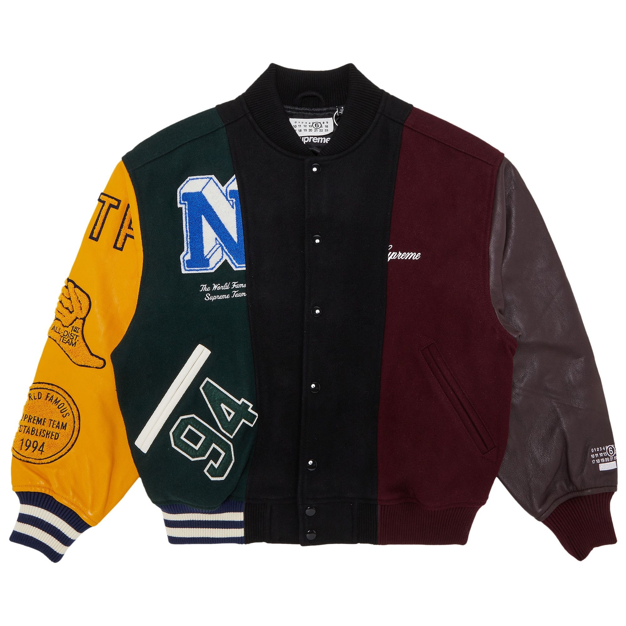 Supreme x MM6 Maison Margiela Split Varsity Jacket 'Multicolor' - 1