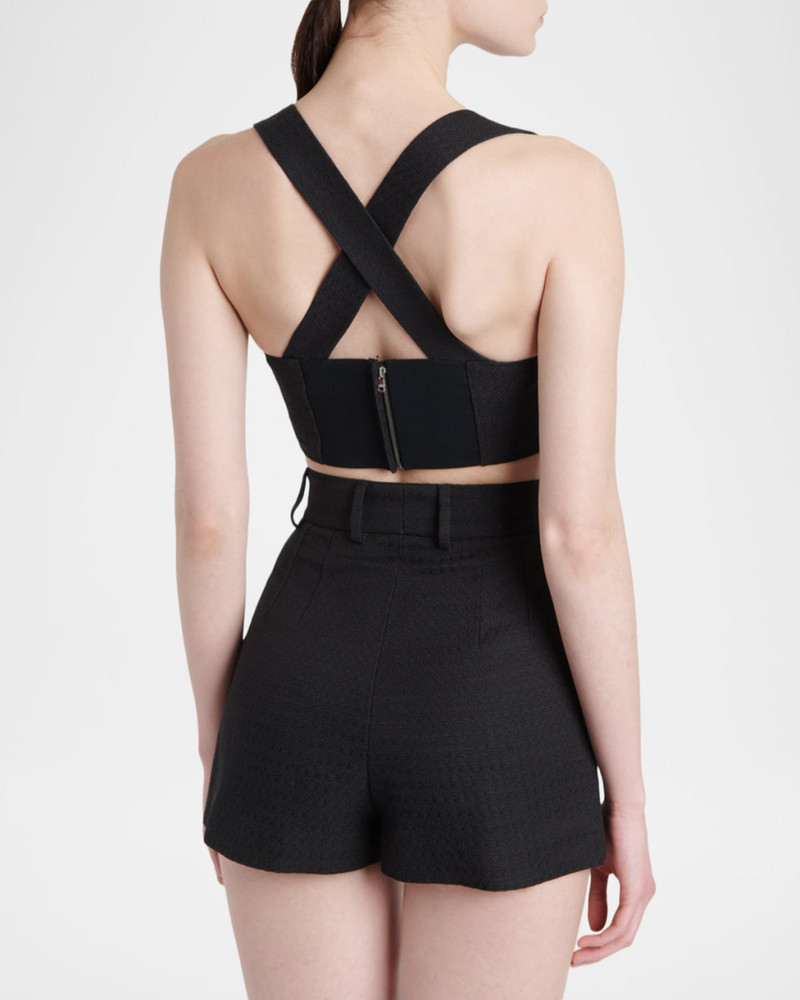 Carretto-Button Crop Bustier Top 3