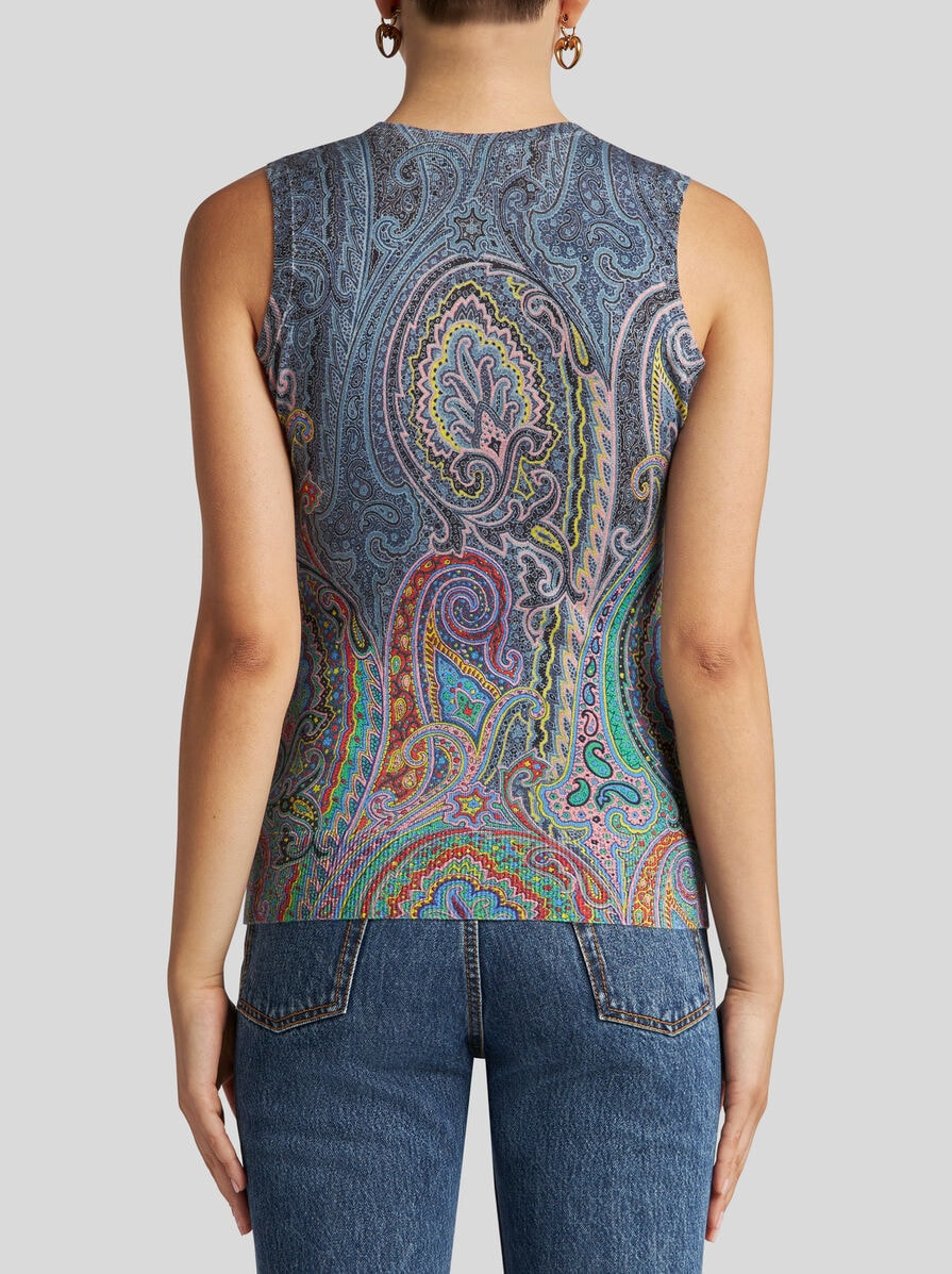 PAISLEY SILK AND CASHMERE TOP - 4