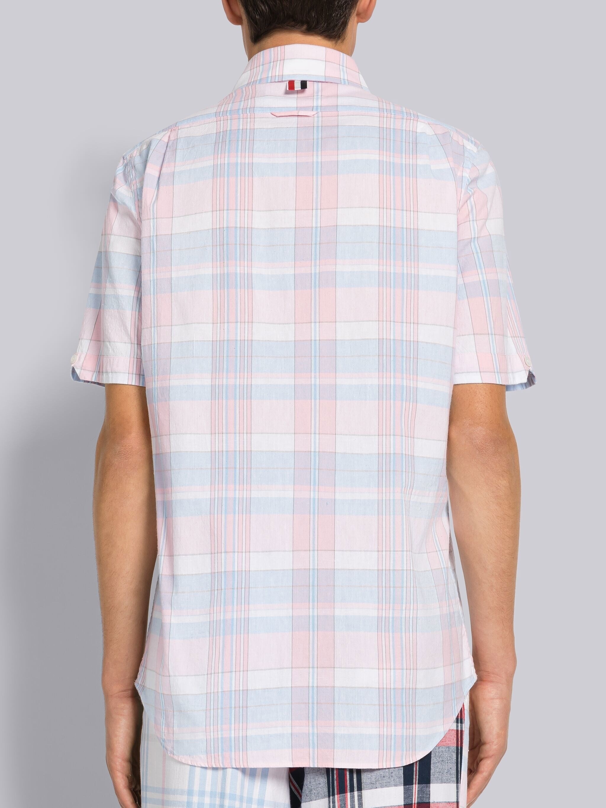 MADRAS COTTON STRAIGHT FIT SHORT SLEEVE SHIRT - 4