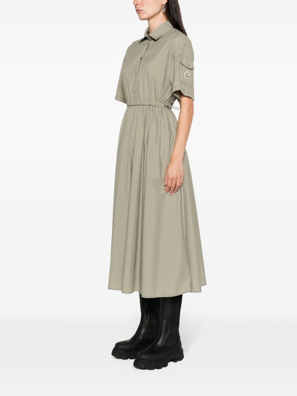 classic-collar midi shirt dress - 3