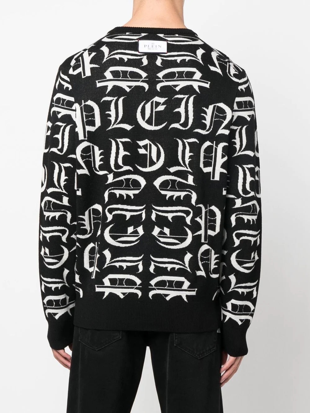 logo-embroidered crew neck sweater - 4