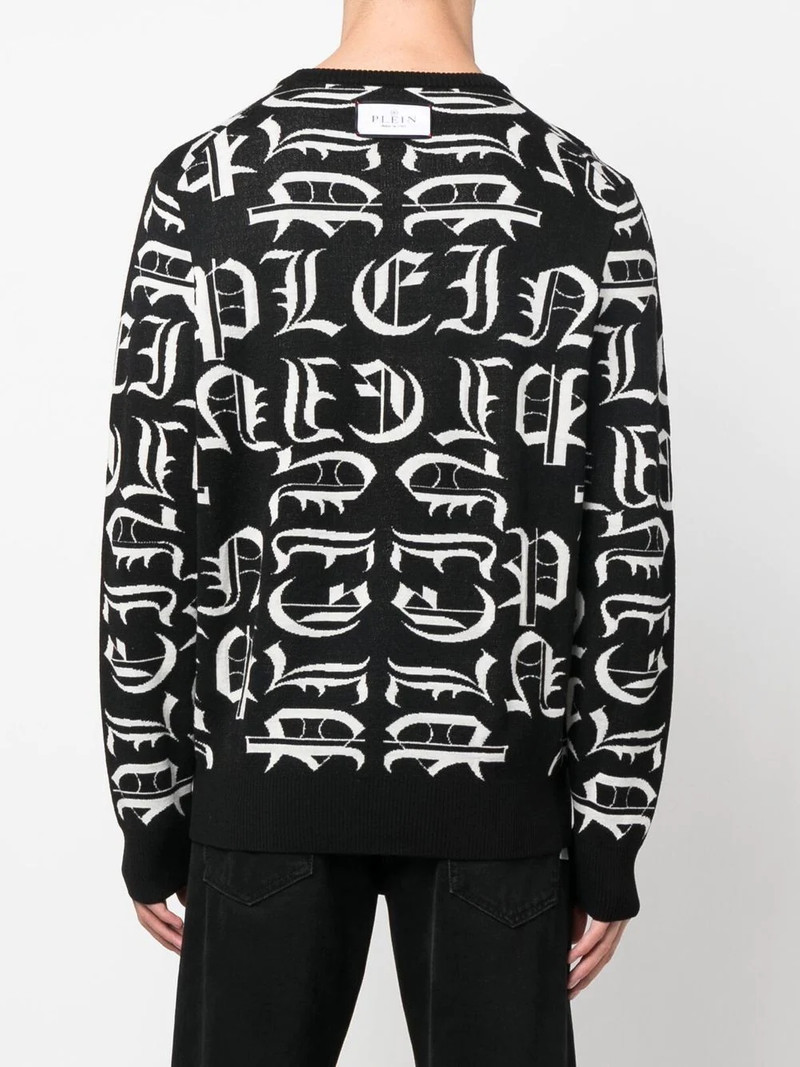 logo-embroidered crew neck sweater 4