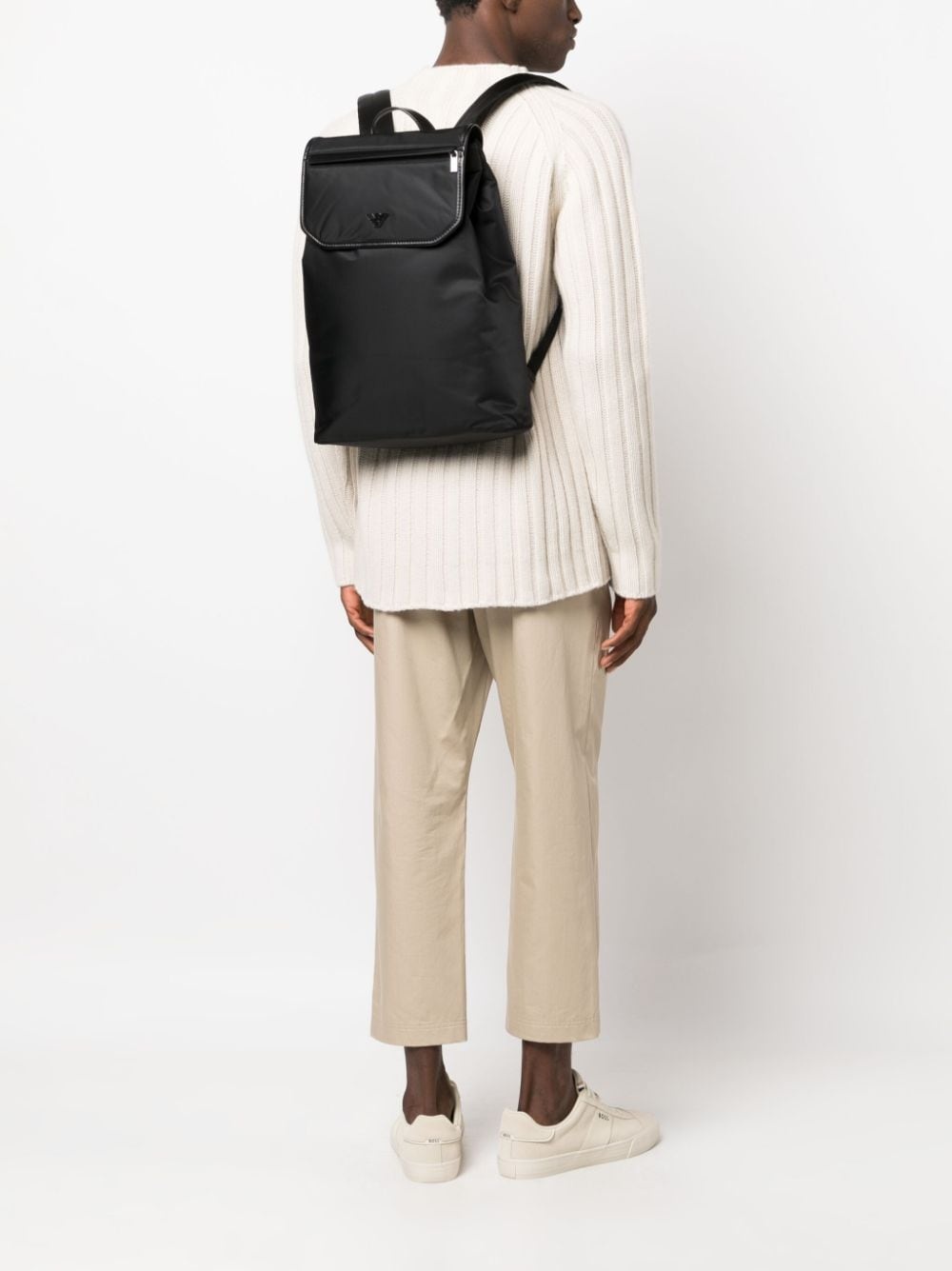 logo-plaque foldover backpack - 2