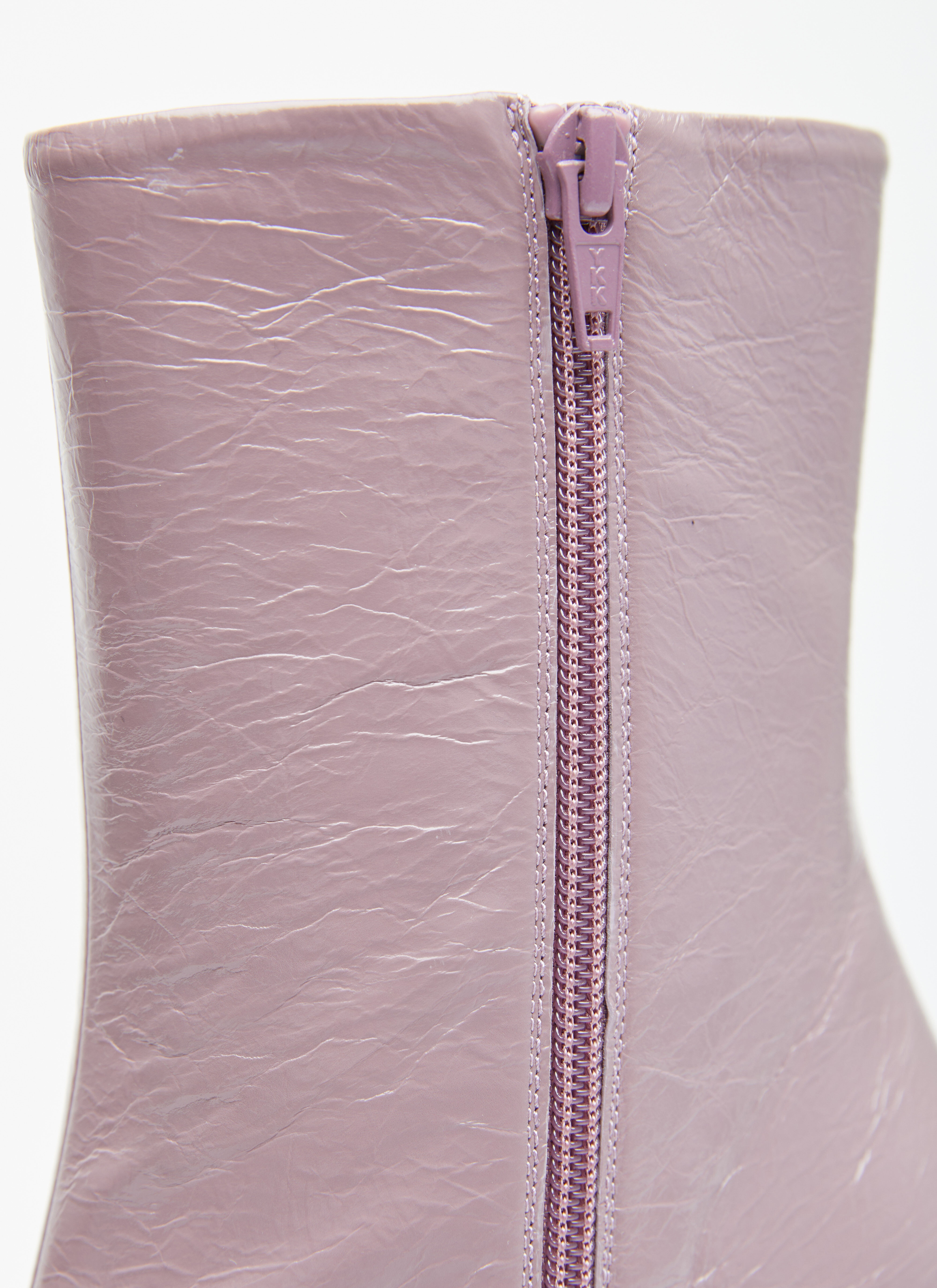 Platform Heel Leather Boots - 5